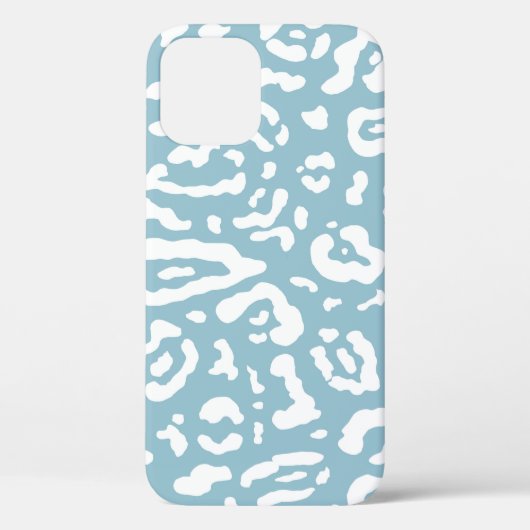 Coques Case-Mate iPhone Bleu et blanc chic guépard léopard imprimé animal  (Verso)