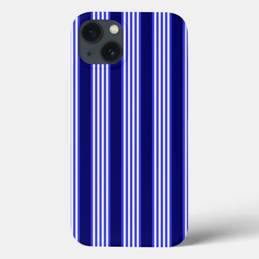 Coques Case-Mate iPhone Bleu et blanc cinq bandes motif (Verso)