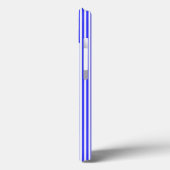 Coques Case-Mate iPhone Bleu et blanc cinq bandes motif (Verso / Gauche)