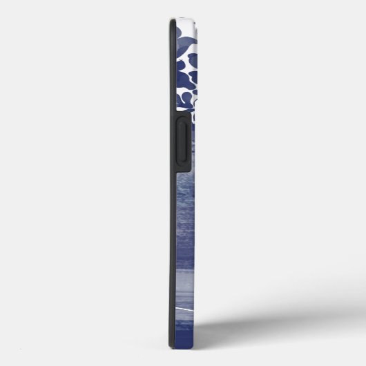 Coques Case-Mate iPhone Bleu et blanc Damas unique Brochures d'art (Verso / Droite)