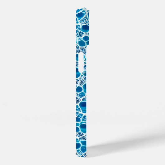 Coques Case-Mate iPhone Bleu et blanc Frosty Imaginaire Abstrait Ice Mosai (Verso / Droite)