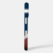 Coques Case-Mate iPhone Bleu et blanc Grille Jersey Fer Football (Verso / Droite)