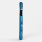 Coques Case-Mate iPhone Bleu et blanc Mélange d'art Abstrait (Dos/Droite)