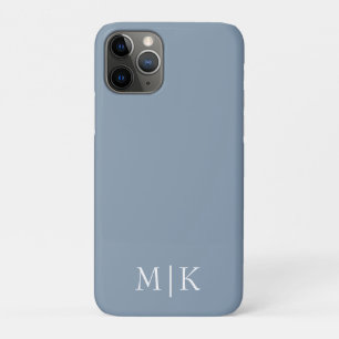 Case-Mate iPhone Case Bleu et blanc poussiéreux Monogramme moderne