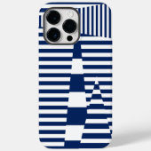 Coques Case-Mate iPhone Bleu et blanc sur bandes (Verso)