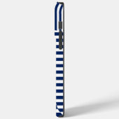 Coques Case-Mate iPhone Bleu et blanc sur bandes (Verso / Gauche)