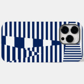 Coques Case-Mate iPhone Bleu et blanc sur bandes (Verso (horizontal))