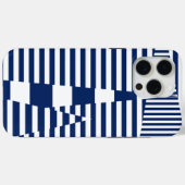 Coques Case-Mate iPhone Bleu et blanc sur bandes (Verso (horizontal))
