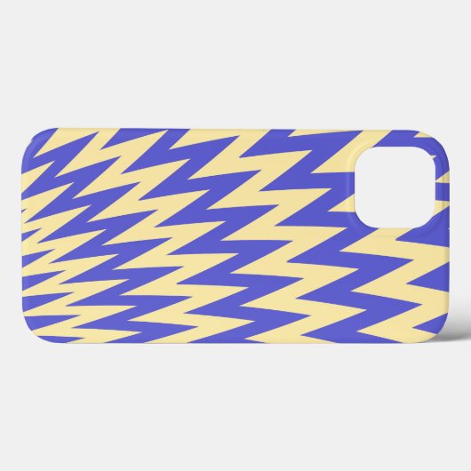 Coques Case-Mate iPhone Bleu et crème Zigzag Chevron Motif (Verso (horizontal))