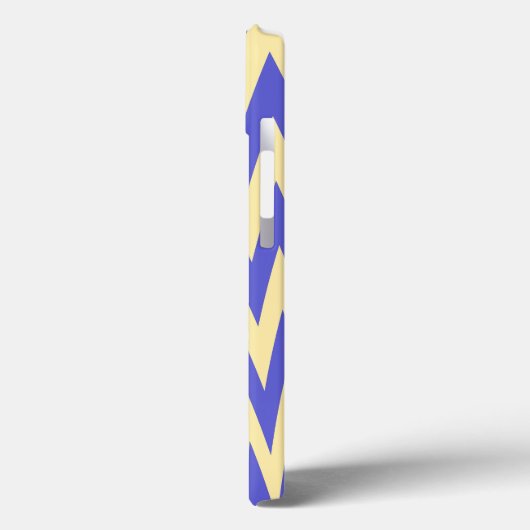Coques Case-Mate iPhone Bleu et crème Zigzag Chevron Motif (Verso / Gauche)