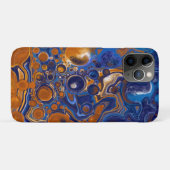 Coques Case-Mate iPhone Bleu et cuivre Art moderne Abstrait (Dos (Horizontal))