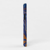 Coques Case-Mate iPhone Bleu et cuivre Art moderne Abstrait (Dos/Droite)