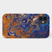 Coques Case-Mate iPhone Bleu et cuivre Art moderne Abstrait (Dos (Horizontal))
