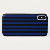 Coques Case-Mate iPhone Bleu et noir bonbons rayés (Dos (Horizontal))