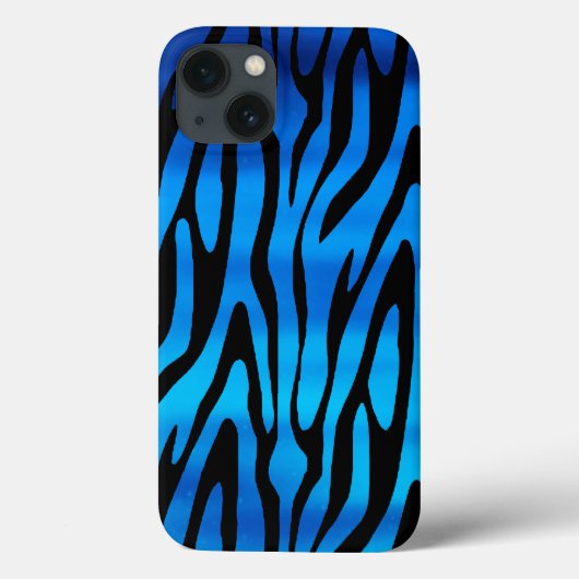 Coques Case-Mate iPhone Bleu et Noir Motif Zebra (Verso)