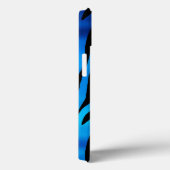 Coques Case-Mate iPhone Bleu et Noir Motif Zebra (Verso / Droite)