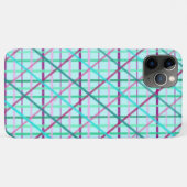Coques Case-Mate iPhone Bleu et Rose À damiers Motif (Dos (Horizontal))