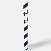 Coques Case-Mate iPhone Bleu et rose Diagonal Stripes Monogramme (Verso / Gauche)