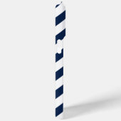 Coques Case-Mate iPhone Bleu et rose Diagonal Stripes Monogramme (Verso / Droite)