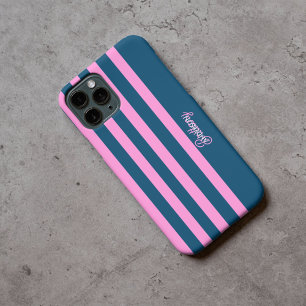 Coques iPhone 16 Pro Bleu et rose Motif  personnalisé