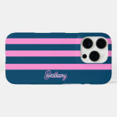 Coques Case-Mate iPhone Bleu et rose Motif  personnalisé (Verso (horizontal))
