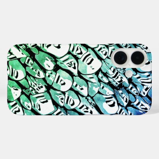 Coques Case-Mate iPhone Bleu et vert (Verso (horizontal))
