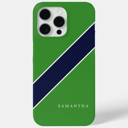 Coques Case-Mate iPhone Bleu et vert Diagonal Grille personnalisée (Verso)