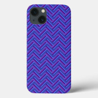 Bleu et violet bandes double tissage Coque-Mate iP