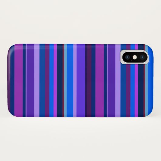 Coques Case-Mate iPhone Bleu et violet bandes horizontales (Dos (Horizontal))