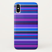 Coques Case-Mate iPhone Bleu et violet bandes horizontales (Dos)