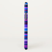 Coques Case-Mate iPhone Bleu et violet bandes horizontales (Dos/Droite)