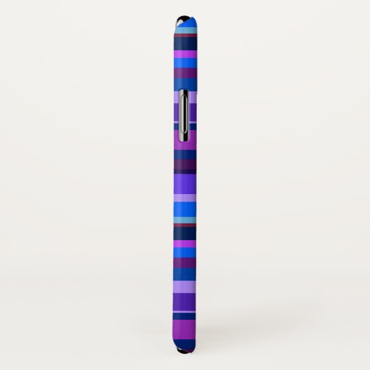 Coques Case-Mate iPhone Bleu et violet bandes horizontales (Dos/Droite)