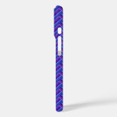 Coques Case-Mate iPhone Bleu et violet rayures double tissage (Verso / Gauche)