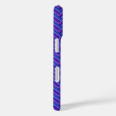 Coques Case-Mate iPhone Bleu et violet rayures double tissage (Verso / Droite)