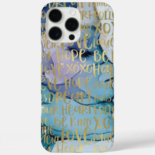 Coques Case-Mate iPhone Bleu Femme Face Or Citations Inspirationnelles (Verso)