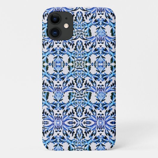 Coques Case-Mate iPhone Bleu feuille fileté (Dos)