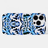 Coques Case-Mate iPhone Bleu feuille fileté (Verso (horizontal))