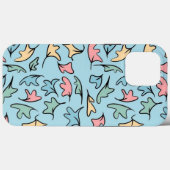 Coques Case-Mate iPhone Bleu Feuille Pastel (Verso (horizontal))