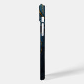 Coques Case-Mate iPhone Bleu - Feuilles d'or (Verso / Gauche)
