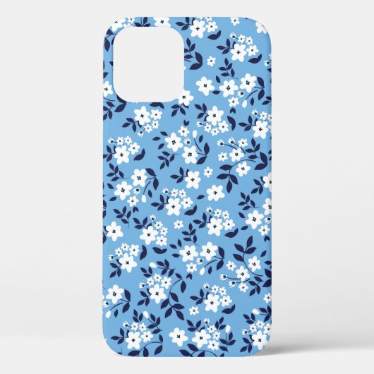 Coques Case-Mate iPhone Bleu, Fleurs blanches : Vintage (Verso)