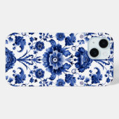 Coques Case-Mate iPhone Bleu floral (Verso (horizontal))