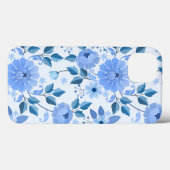 Coques Case-Mate iPhone bleu Floral Design cadeau fille (Verso (horizontal))