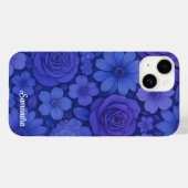 Coques Case-Mate iPhone Bleu floral élégant Botanique (Verso (horizontal))