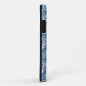 Coques Case-Mate iPhone Bleu floral et damas blanc (Dos/Droite)