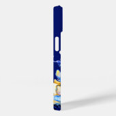 Coques Case-Mate iPhone Bleu foncé Abstrait Fluid Art Monogramme (Verso / Droite)