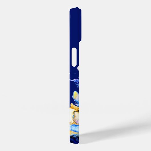 Coques Case-Mate iPhone Bleu foncé Abstrait Fluid Art Monogramme (Verso / Droite)