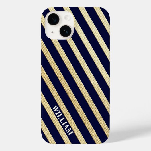 Coques Case-Mate iPhone Bleu Foncé Et Bleu Or (Verso)