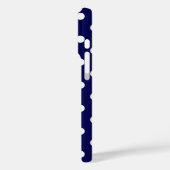 Coques Case-Mate iPhone Bleu Foncé Et Pois Blancs Design (Verso / Gauche)