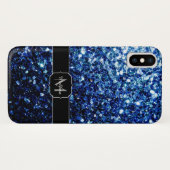 Coques Case-Mate iPhone Bleu foncé foncé brillant parties scintillant scin (Dos (Horizontal))