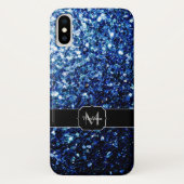 Coques Case-Mate iPhone Bleu foncé foncé brillant parties scintillant scin (Dos)